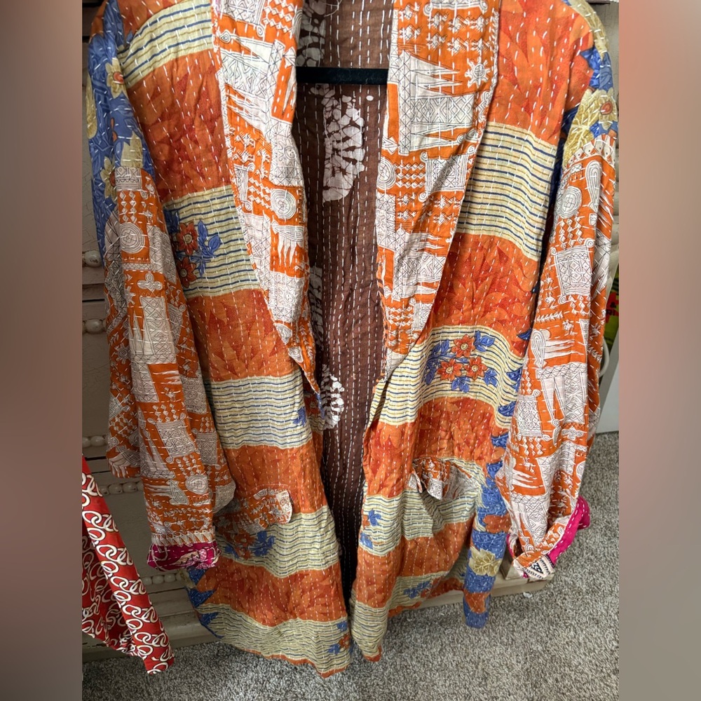 KANTHA BAE stitched by artisans from recycled Sari fabric. Reversible